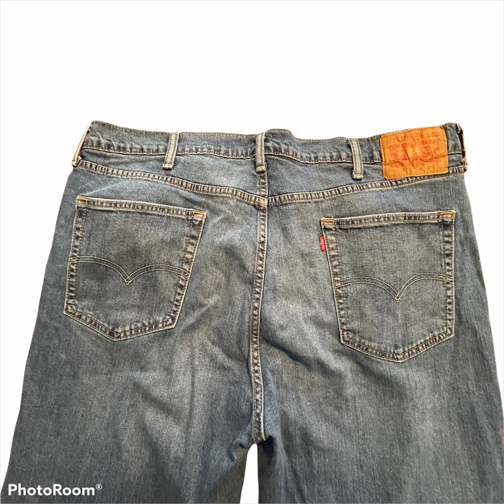 LEVIS 514 BLUE JEANS 42x32 100% COTTON DISTRESSED - Picture 5 of 5